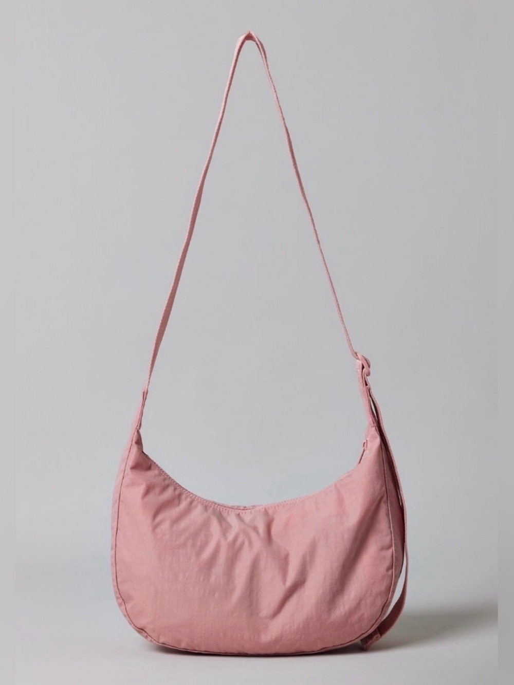 Baggu Medium Nylon Crescent in Rose Tan/Slipper Satin Pink
